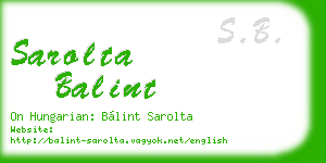 sarolta balint business card
